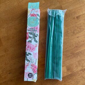50 pieces Fleur premium green bamboo plant garden flower stakes